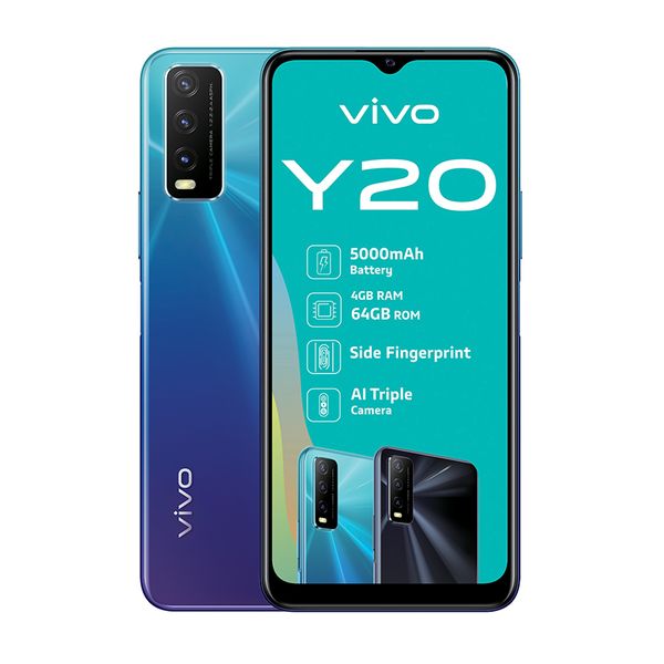 vivo Y20 Dual Sim 64GB - Nebula Blue