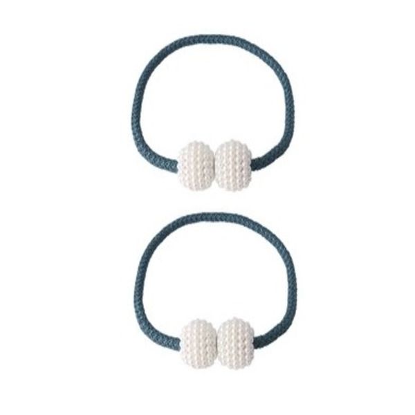 2 Set Magnetic Pearl Curtain Ties-Ocean Blue