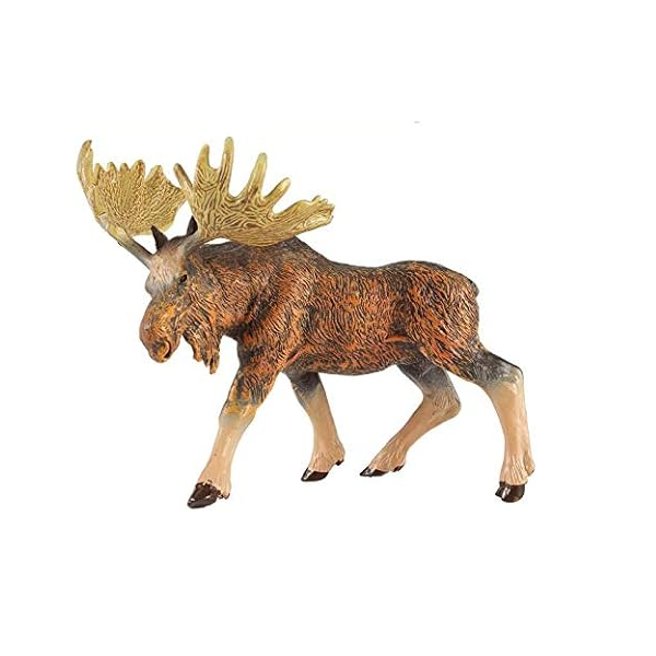 Mento Brown Plastic Tabletop Moose Ornaments 2 Piece Set