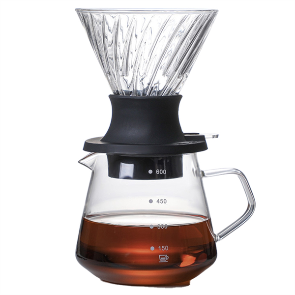 600Ml Immersion For V60 V Shape Drip Coffee Dripper &amp; Filters Transparent