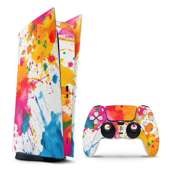 Decal Skin Compatible with PS5 Digital - Colorful Paint Splash (Decal Only)