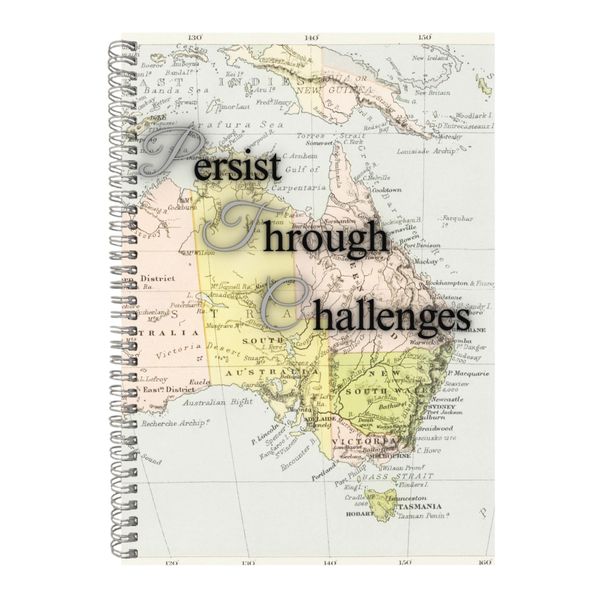 Persist A4 Notebook Spiral Lined Personal Growth Graphic Notepad Gift 088