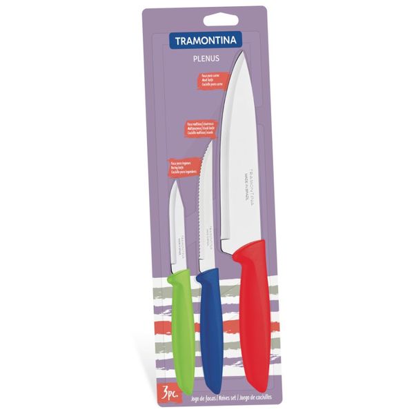 Tramontina 3 Piece Colorful Knife Set