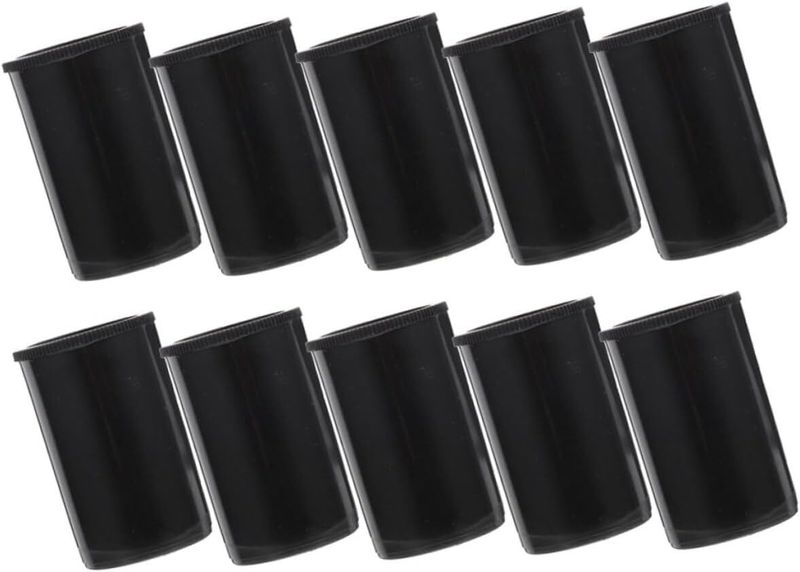 Black Plastic Film Canister Lids Protective Storage Case For Film &amp; Small