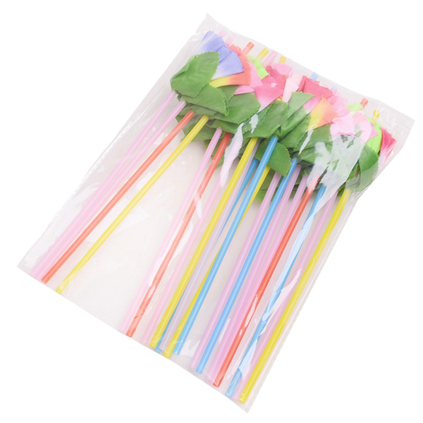 Flower Drinking Straws - 20 Piece
