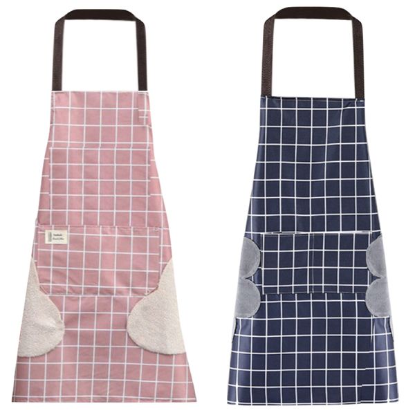 Kitchen Adjustable Water Resistant Apron With Waist Hand Wipers - Set Of 3