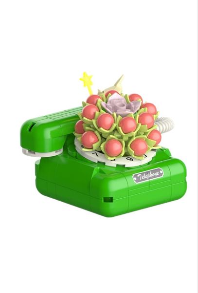 JAKI Block Retro Succulent Potted Plant Appliance - Green Telephone