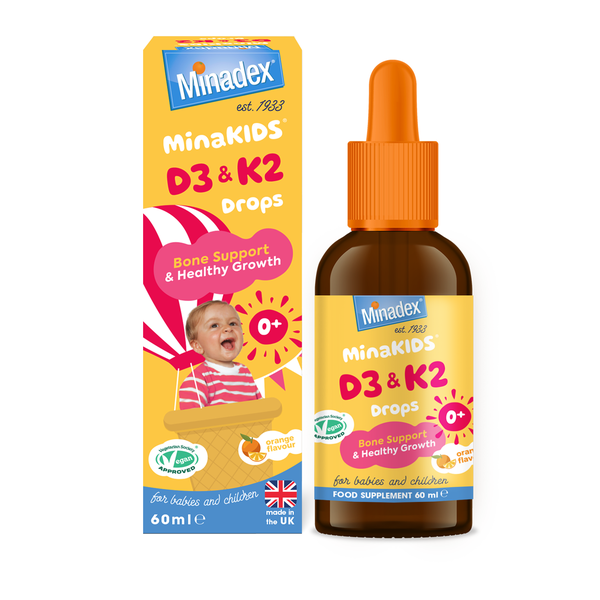 Vitamin D3 &amp; K2 Drops for Children - Strong Bones, Teeth, Immunity, Vegan
