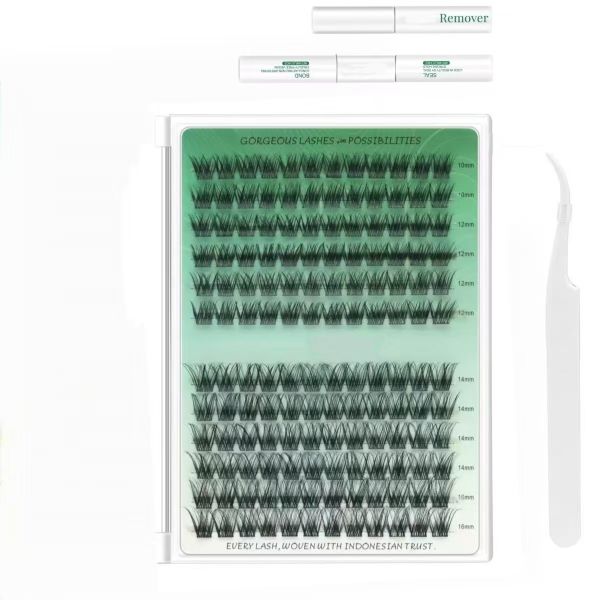 3D Slender Eyelashes Set, 10-16mm Length, DIY Soft False Eyelashes