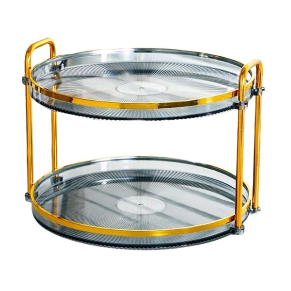 2 Layers Green Plastic Serving Tray