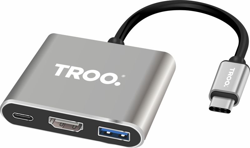 TROO Certified 87W Fast Charge Type-C To 4K HDMI Multiport Adapter