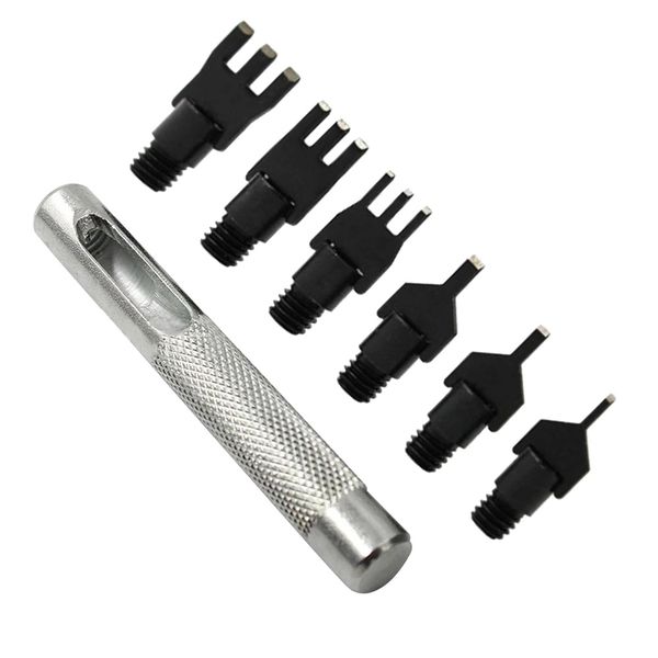 7 Pieces/Set Leathercraft Belt Punching Tool Flat Hole Puncher for DIY