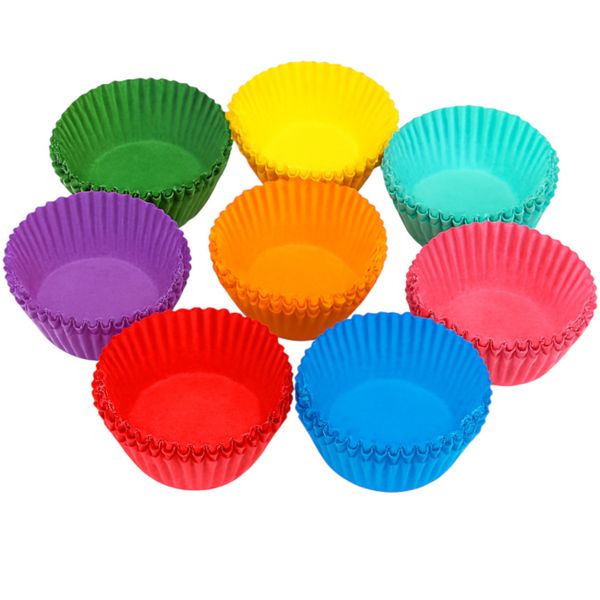 400 Pack - Disposable Mini Cupcake Wrappers - Multicolor