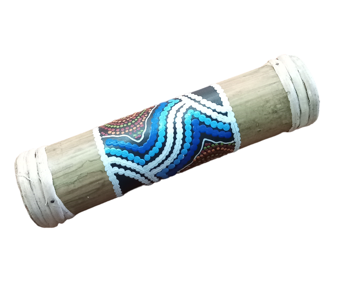Bamboo Rainstick Shaker - Hand Painted Patterns - 20cm