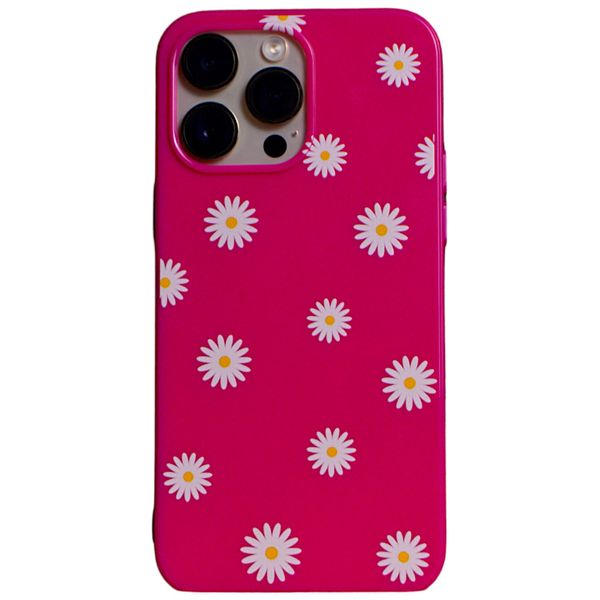 Deep Pink - Phone Case with Mini Flowers - Iphone 14 Pro Max