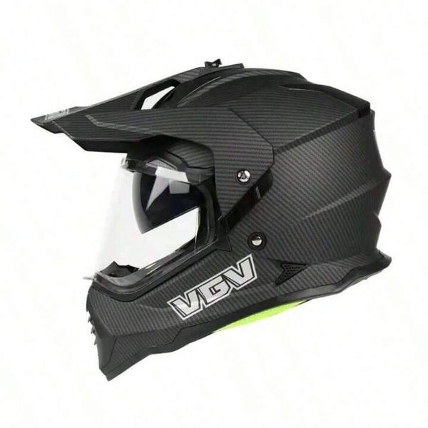 VGV Carbon Fiber Patterned Motorcycle Off-Road Rally Helmet