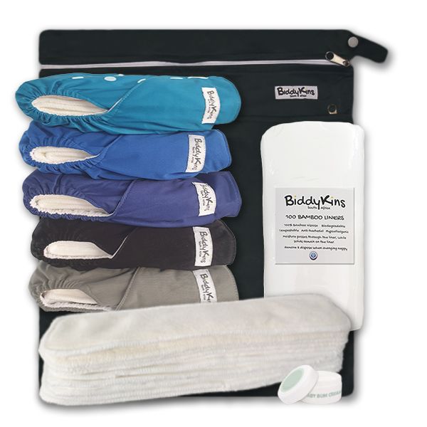 BiddyKins Cloth Nappy Starter Kit 2 (Boy &amp; Neutral Colours)