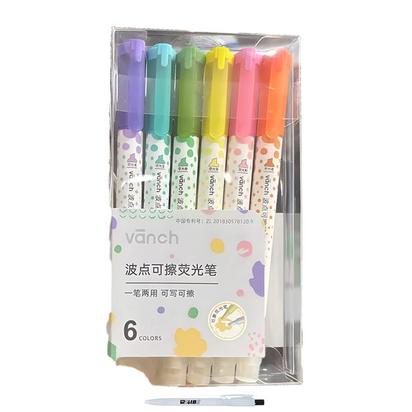 2 Pack 6 Vibrant Colors Arts/Multipurpose Erasable Highlighters +ReVibe Pen