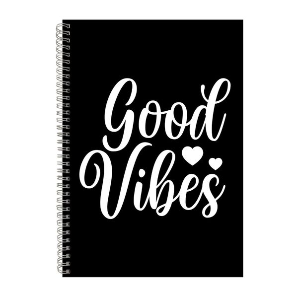 Vibes Only A4 Notebook Spiral Lined Notepad Inspirational Idea 360