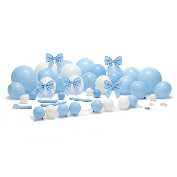 (100 Piece) Blue &amp; White Balloon Arch Kit - Events &amp; Party Decor