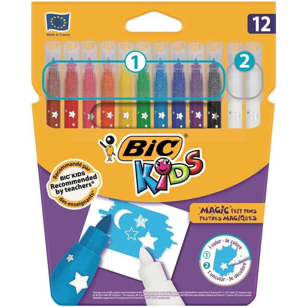 Bic Kids Magic Felt Pens Erasable Ink & Ink Eater (Set 12) Shop Today