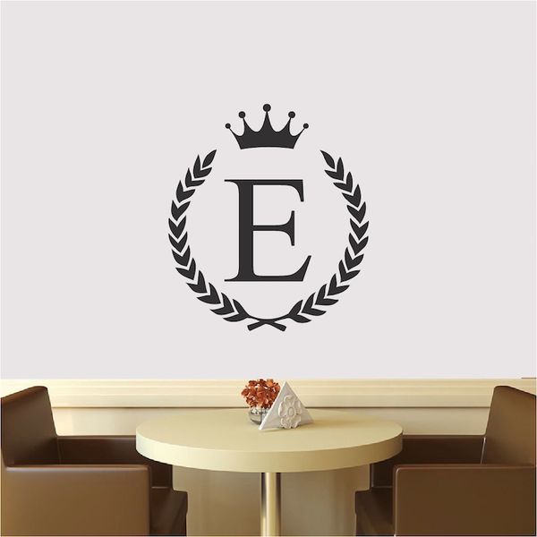 Imaging Architects Wreath Name Initial Wall Decal