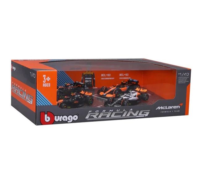 Bburago 1/43 McLaren F1 4-Pack Set - #4 Lando Norris (13cm Long)