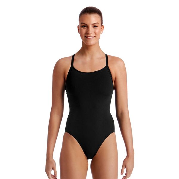 Funkita Ladies Diamond Back One Piece Swimming Costume - Still Black