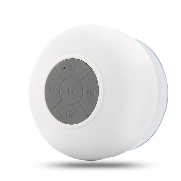 Waterproof Bluetooth Shower Speaker with Mic - White