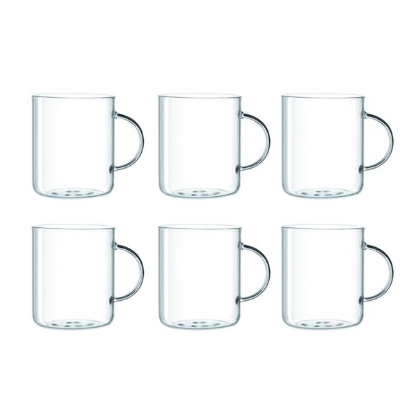 Leonardo Glass Mug with Handle Transparent NOVO 570ml – Set of 6
