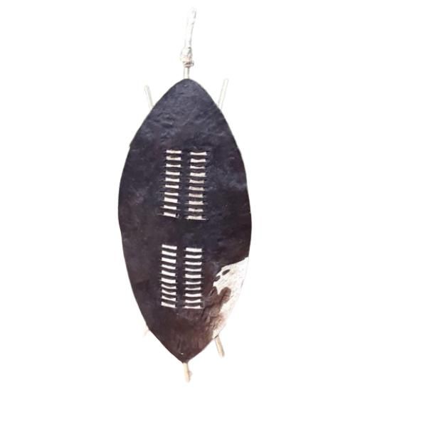 Extra Large Zulu Shield 155cm Tall Made Of Black and White Cowhide