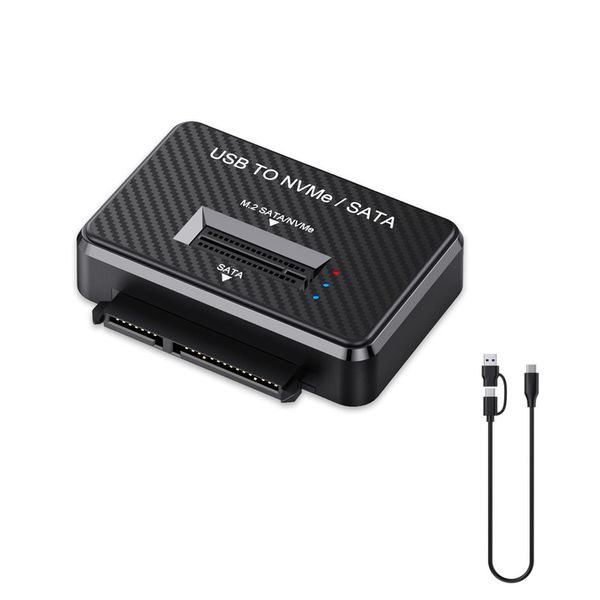 M.2 NVMe/SATA Enclosure Adapter, Dual-Bay 2 in 1 Hard Drive Reader
