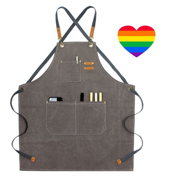 Kitchen Craft Multifunctional Canvas Working Apron with Heart Sticker