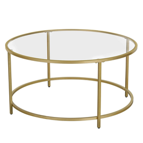 Lifespace Round Glass Centre Coffee Table with Gold Frame | Shop Today ...