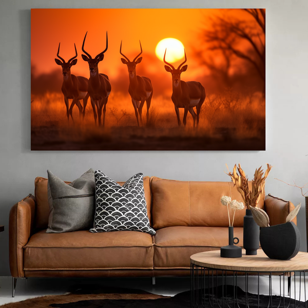 Canvas Wall Art - Majestic Impala Herd - MT0383