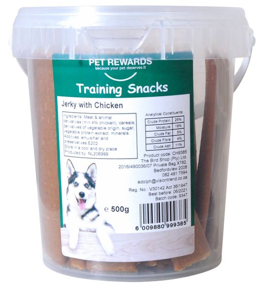 Dog Treats - Training Snacks - Jerky - Chicken Flavour - 500g