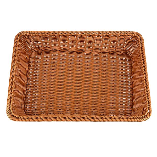 Home Kitchen Rectangular Rattan Hand-Woven Storage Basket - 40cm
