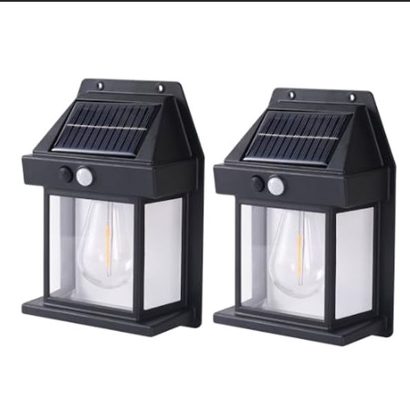 2 Pack Motion Sensor Solar Wall Lights Lanterns
