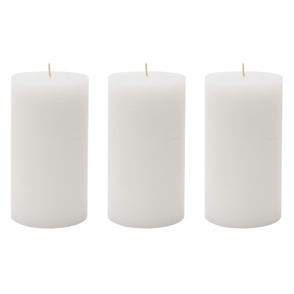 Vanilla Pillar Candle - 15 x 7cm - Set of 3
