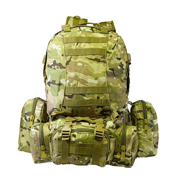 Large Capacity Camouflage Camping Backpack with Detachable Pockets