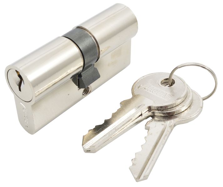 Jaguar Cyclinder Lock Euro Nickle Plated 60mm