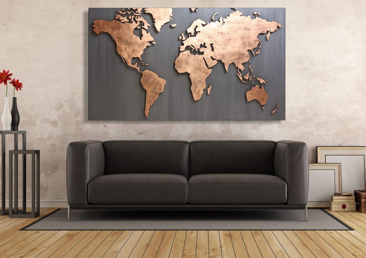 Canvas Wall Art - Metallic Foil World Map - IM0910 | Shop Today. Get it ...