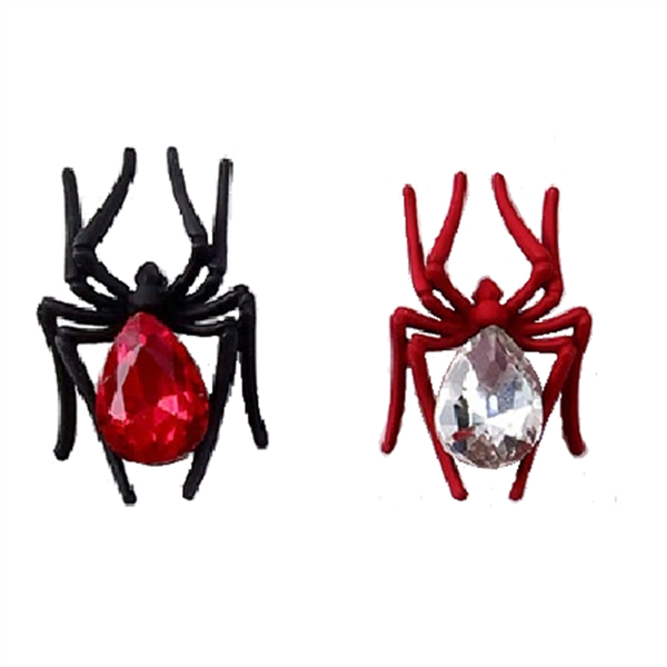 Spider Ornaments Alloy Studded Manicure Decoration Black &amp; Silver