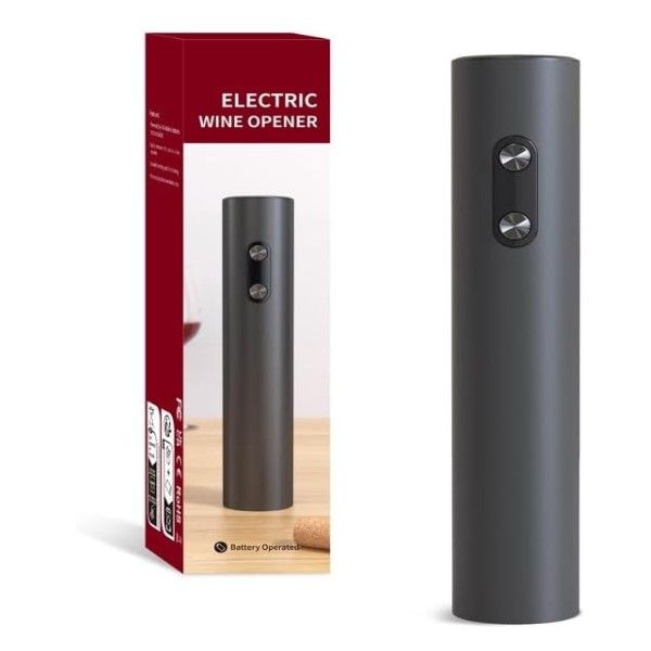Electric Wine Opener, Battery Operated, Matte Black Finish