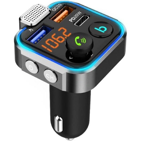 Bluetooth FM Transmitter for Car Adapter, Radio Audio Receiver, MP3 player