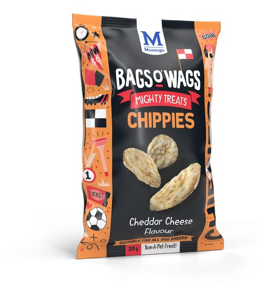 Montego Bags O' Wags - Chippies Cheddar Cheese Dog Treats 28 g (Pack of 24)