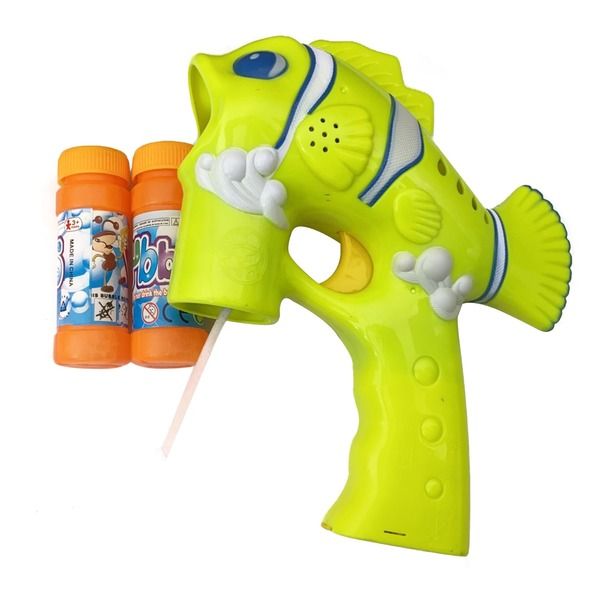 Green Fish Light &amp; Sound Bubble Gun