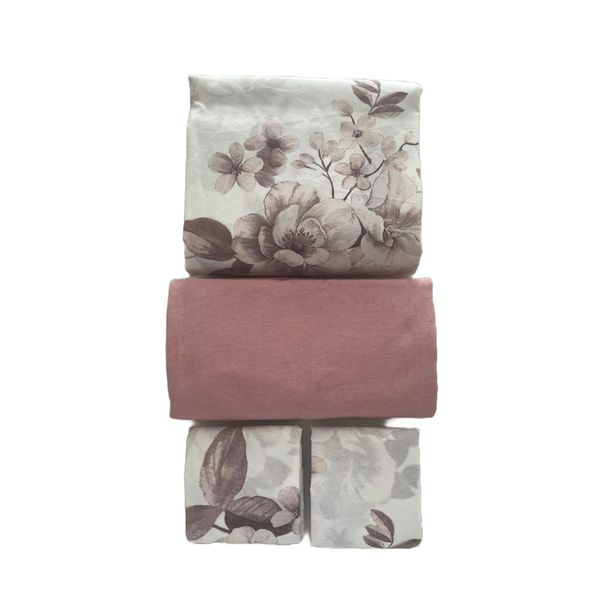 4 Pieces Flower Double Duvet Cover