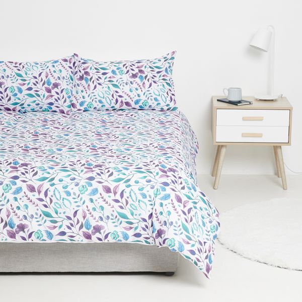 George &amp; Mason - Textured Leaves Duvet Cover Set