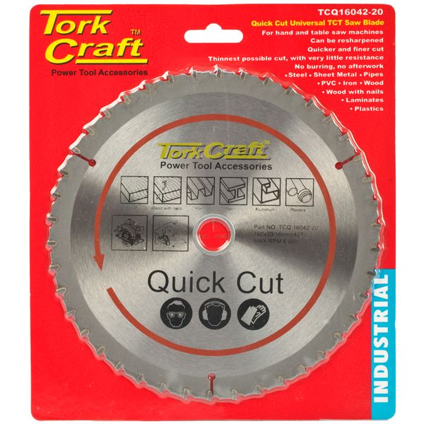 Tork Craft - Universal Quick Cut Blade 160mm x 42T 20-16 - 2 Pack